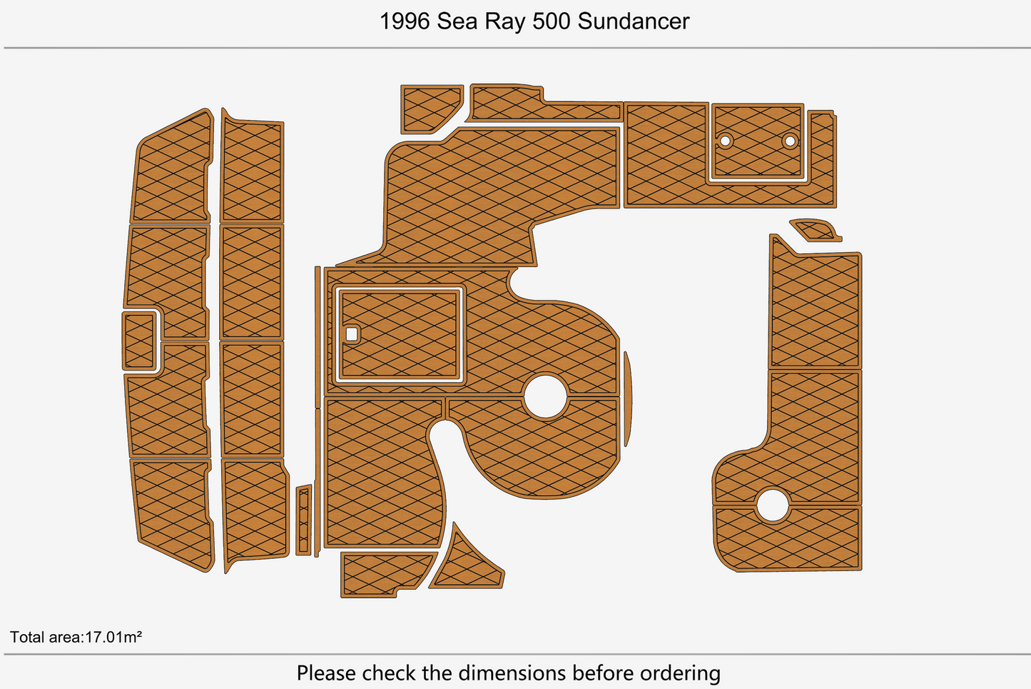1997 Sea Ray 500 Sundancer Cockpit Swim platform 1/4"6mm EVA Foam FAUX floor