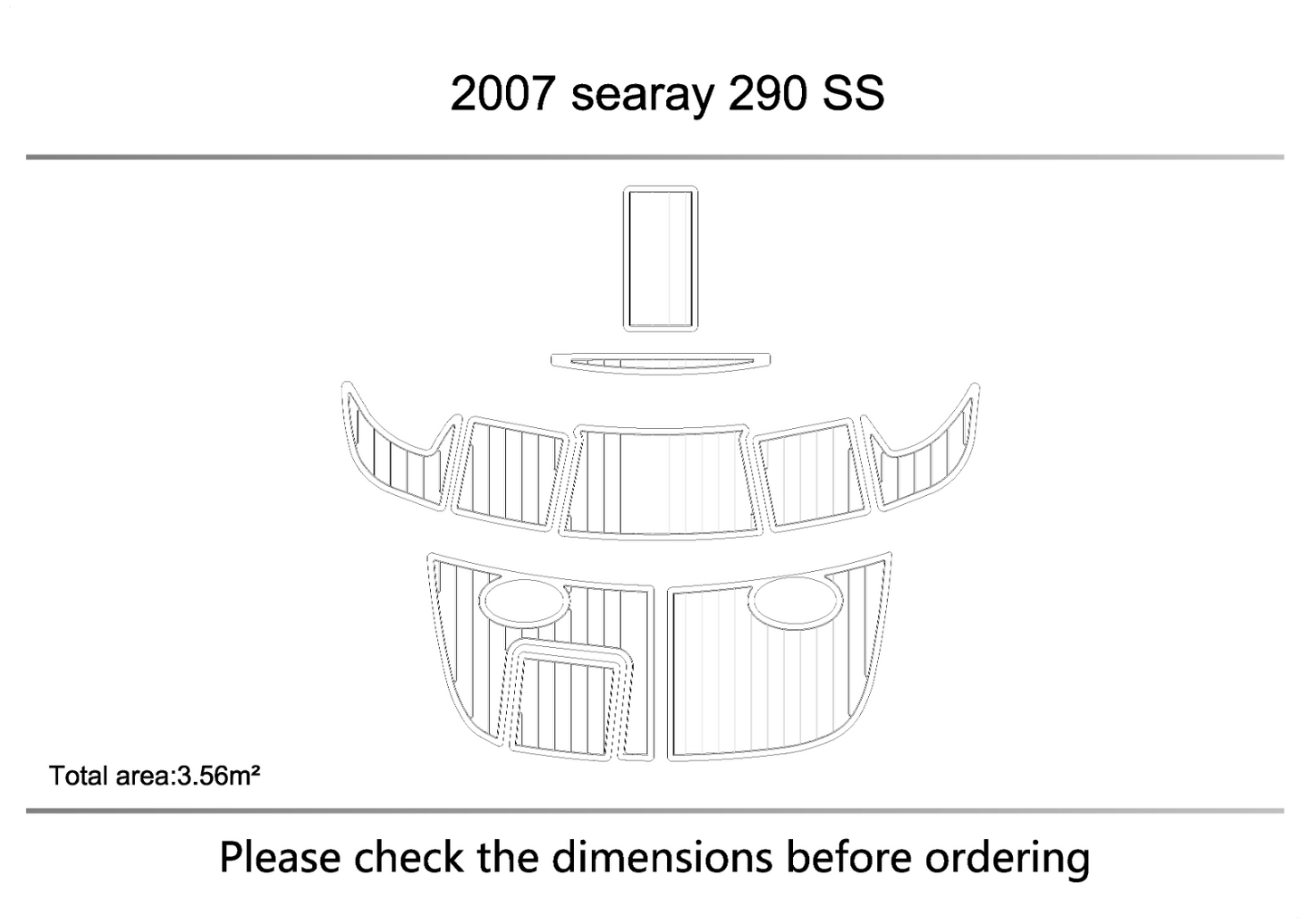 2007 SEA RAY 290 Swimming platform Pads 1/4" 6mm EVA Teak Decking marine floor