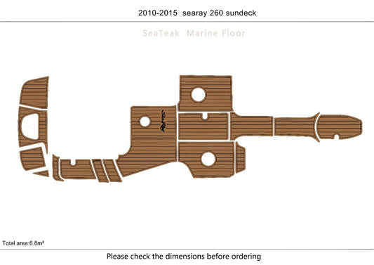 2010-2015 sea ray sundeck 260 cockpit Swim Platform Pads 6mm Teak Decking