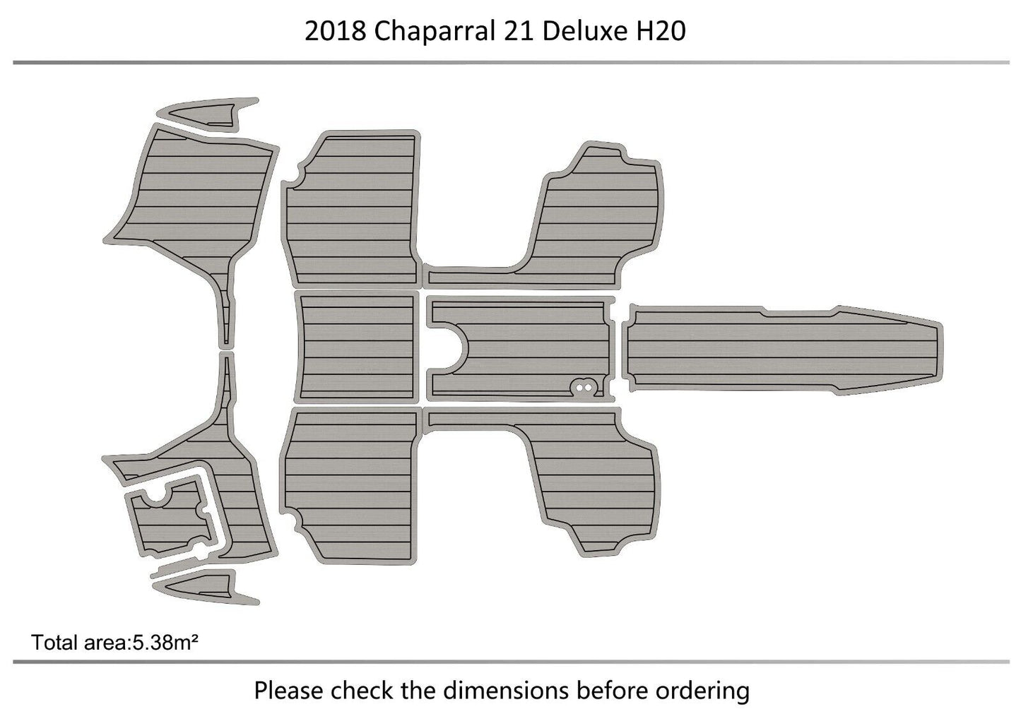 2018Chaparral H20 21 Deluxe cockpit & Swim Platform Pads 1/4" 6mm EVA floor