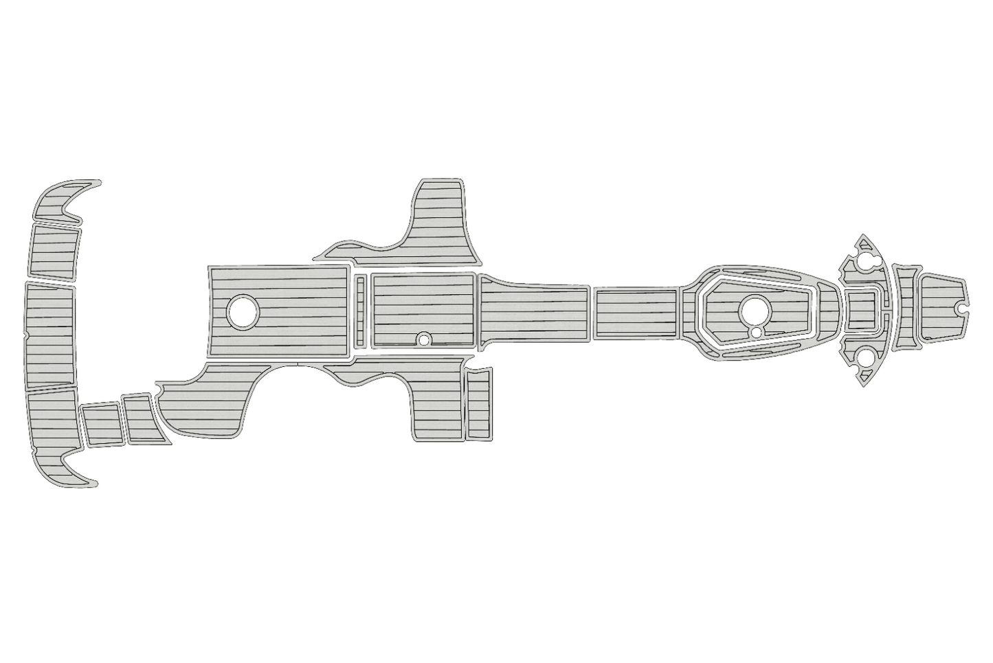 2002-2007 Sea Ray 270 Sundeck Cockpit Swim platform 1/4"6mm EVA foam faux floor
