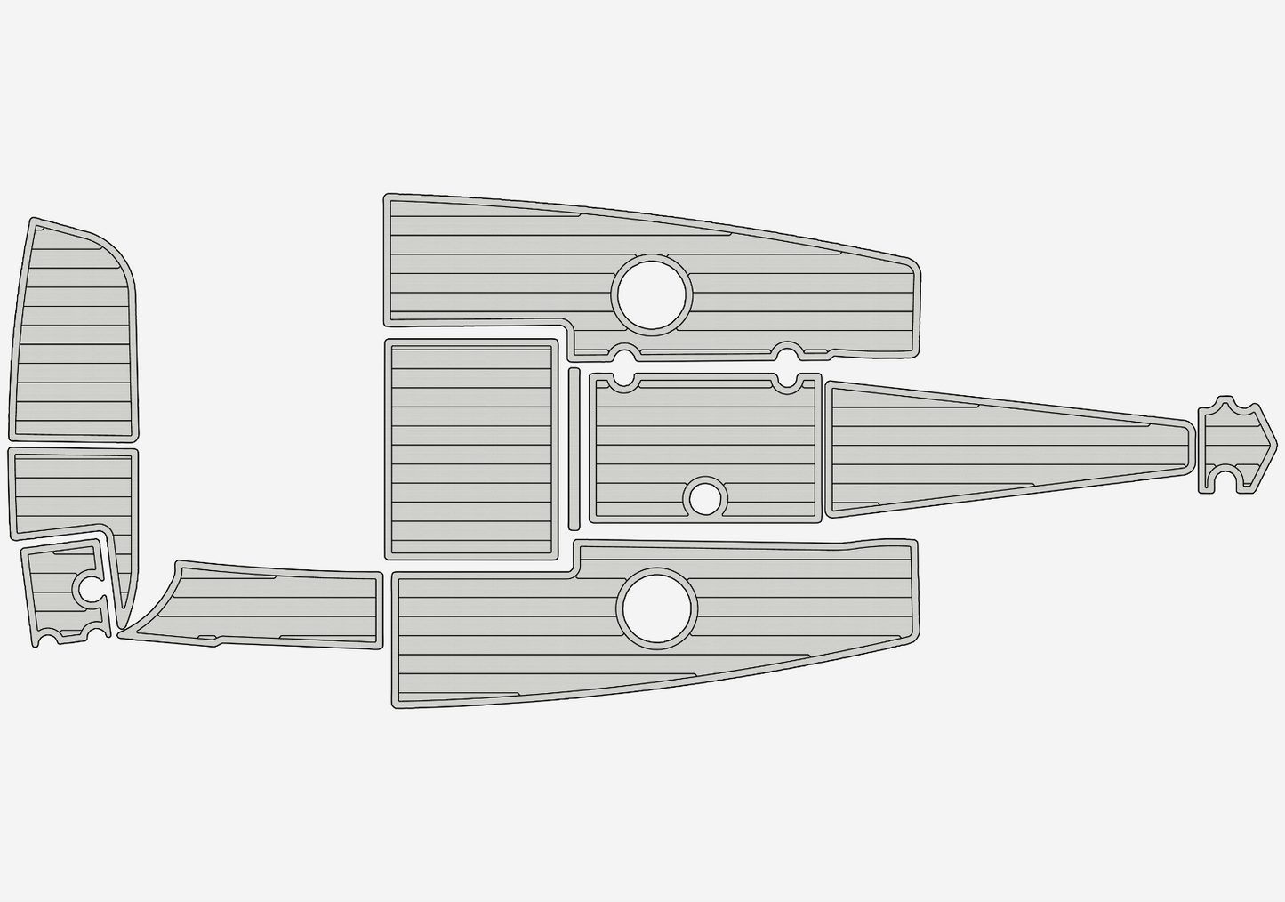 2007-2013 CROWNLINE 21 SS LPX Cockpit Swim platform Bow 1/4"6mm EVA foam floor