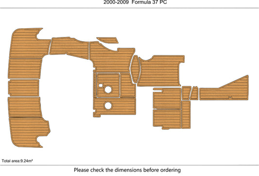 2000-2009 Formula 37PC Cockpit swim platform Pads 1/4" 6mm EVA Teak Decking