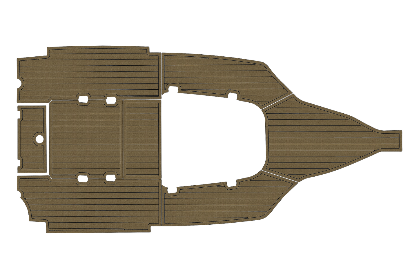 2015-2017 Tidewater 220 Cockpit 1/4"6mm EVA foam Faux teak marine mat floor