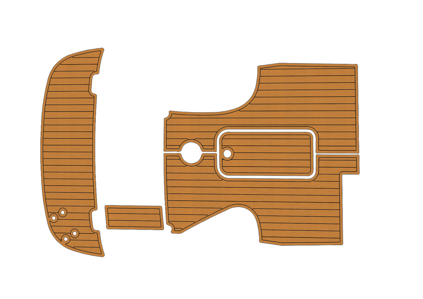 2010-2013 Bayliner 702 Cuddy Cockpit Swim platform 1/4" 6mm EVA faux teak Floor