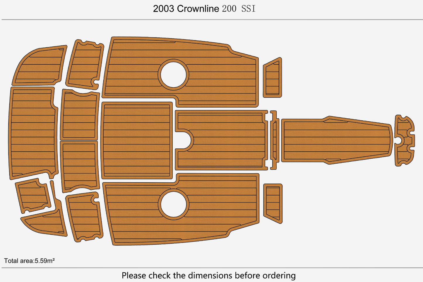 2003 Crownline 200 SSI Cockpit Swim platform Bow 1/4"6mm EVA foam faux mat floor