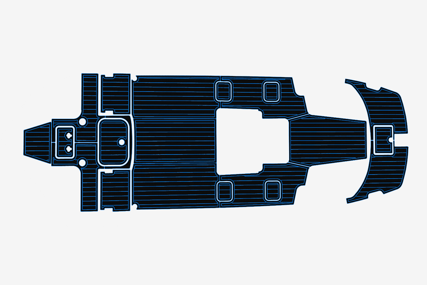 2013-2015 Carolina Cat 2300 CC Cockpit bow 1/4"6mm EVA Foam carpet marine floor