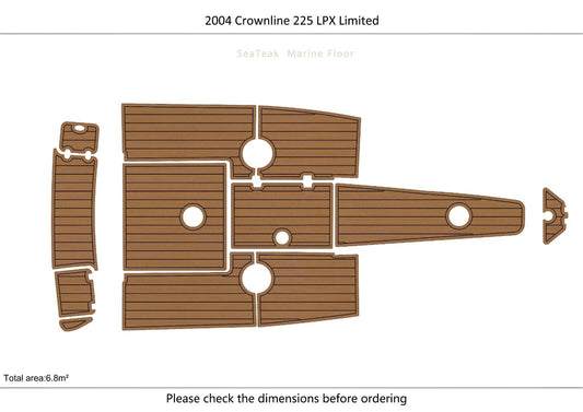 2004 Crownline 225 LPX Limited Cockpit swim platform Pads 1/4" 6mm EVA Faux Teak