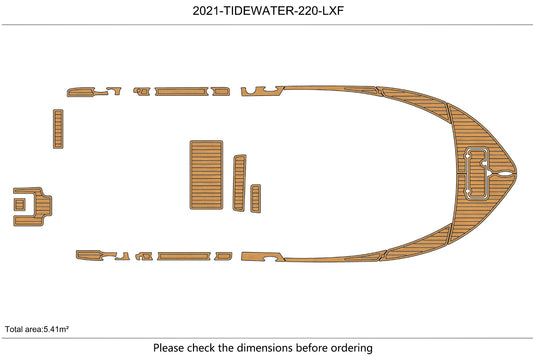 2021 Tidewater 220LXF Bow & swim platform 1/4" 6mm EVA Foam teak floor