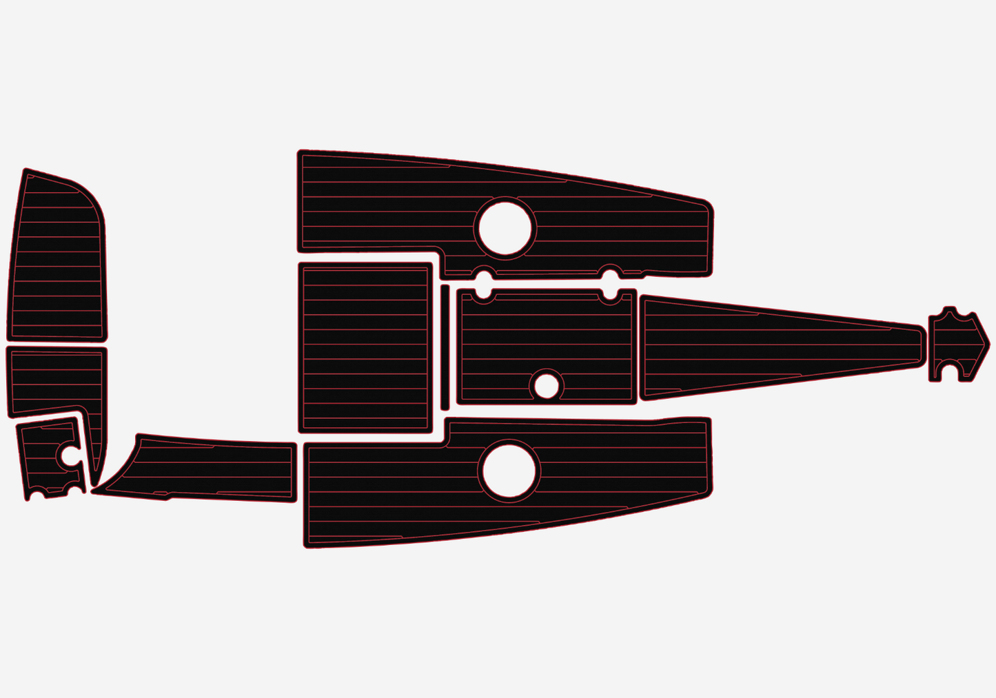 2007-2013 CROWNLINE 21 SS LPX Cockpit Swim platform Bow 1/4"6mm EVA foam floor