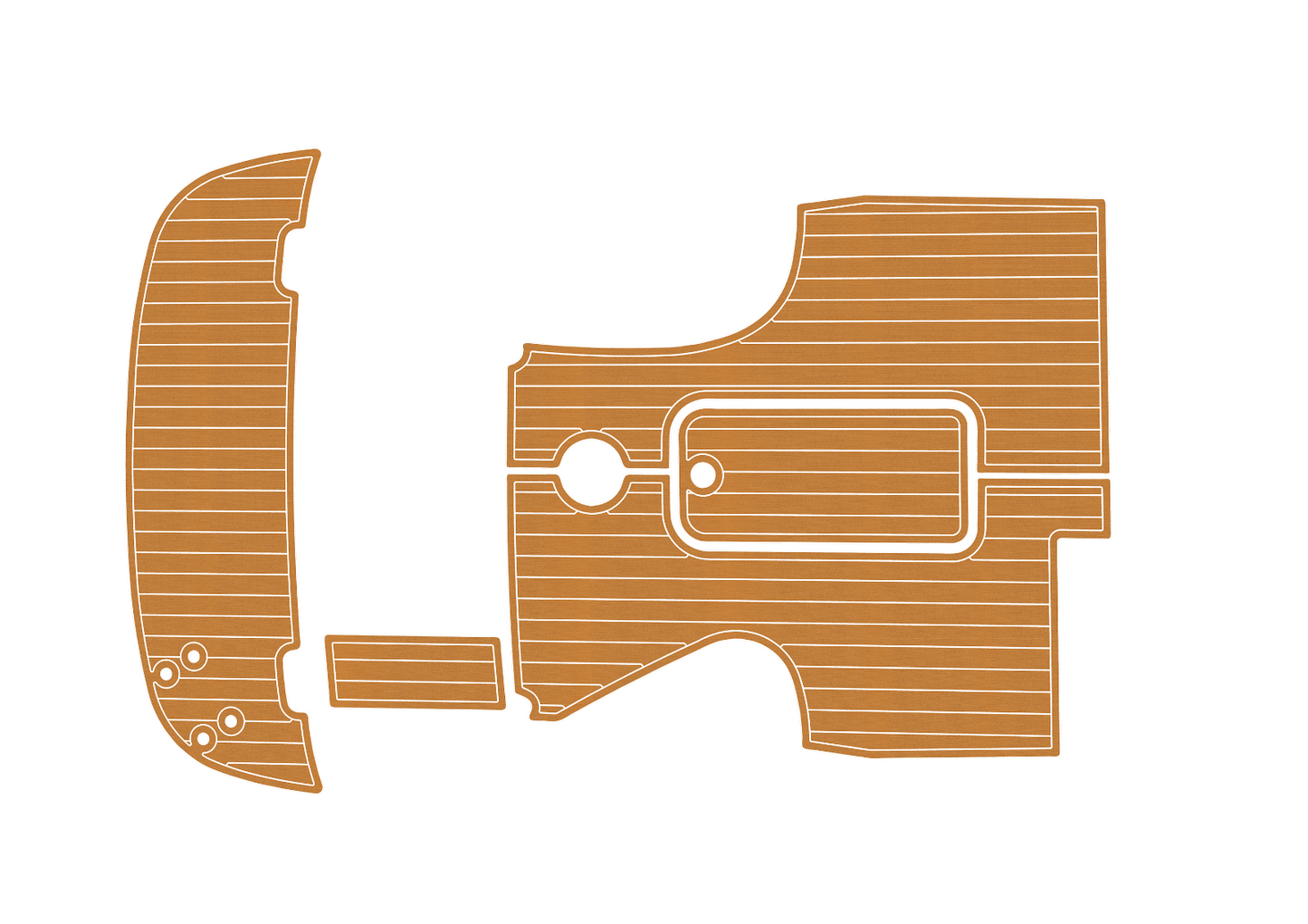 2010-2013 Bayliner 702 Cuddy Cockpit Swim platform 1/4" 6mm EVA faux teak Floor
