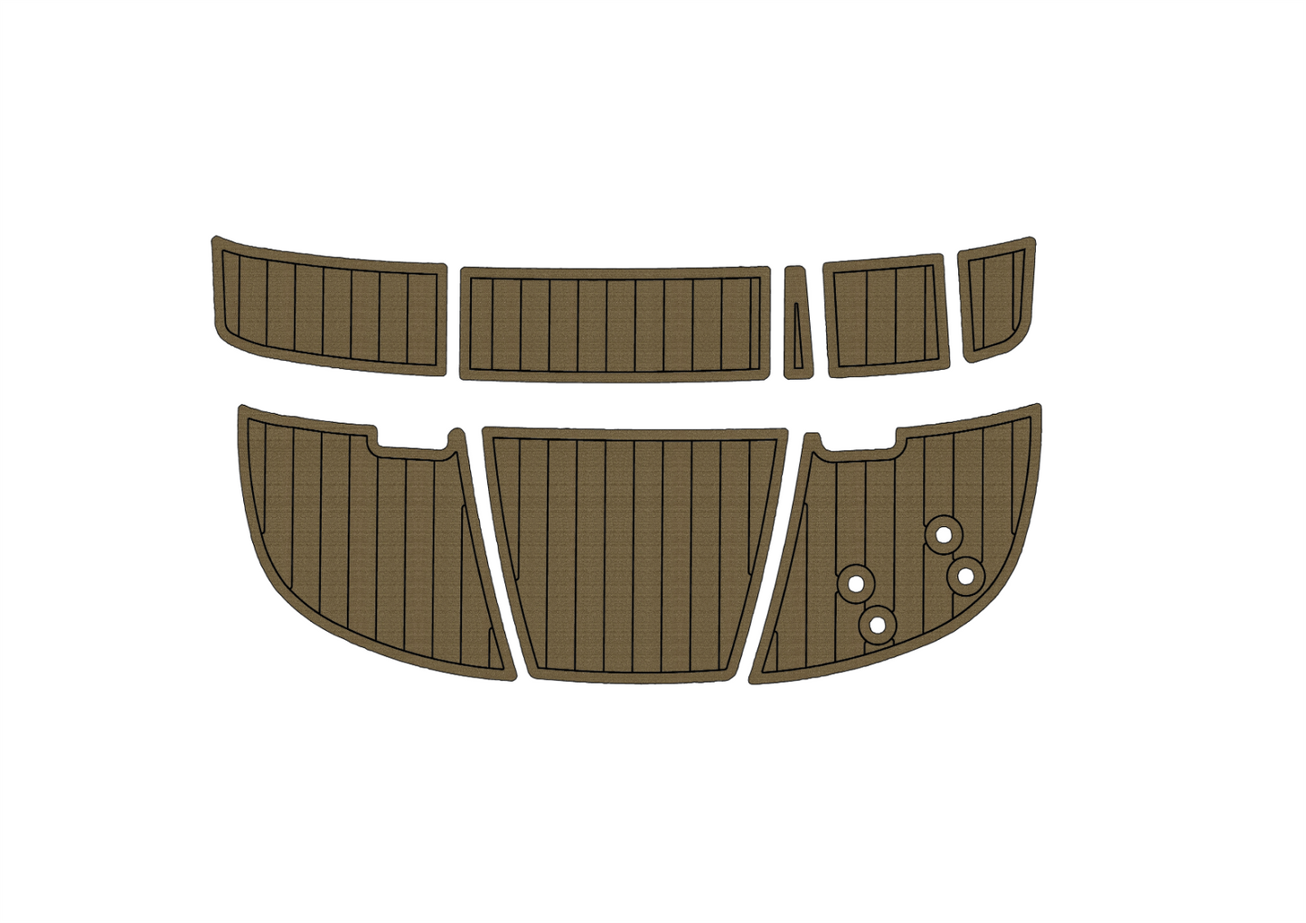 2009-2014 Bayliner 185 Flight Cockpit Swim platform 1/4" 6mm EVA faux teak Floor
