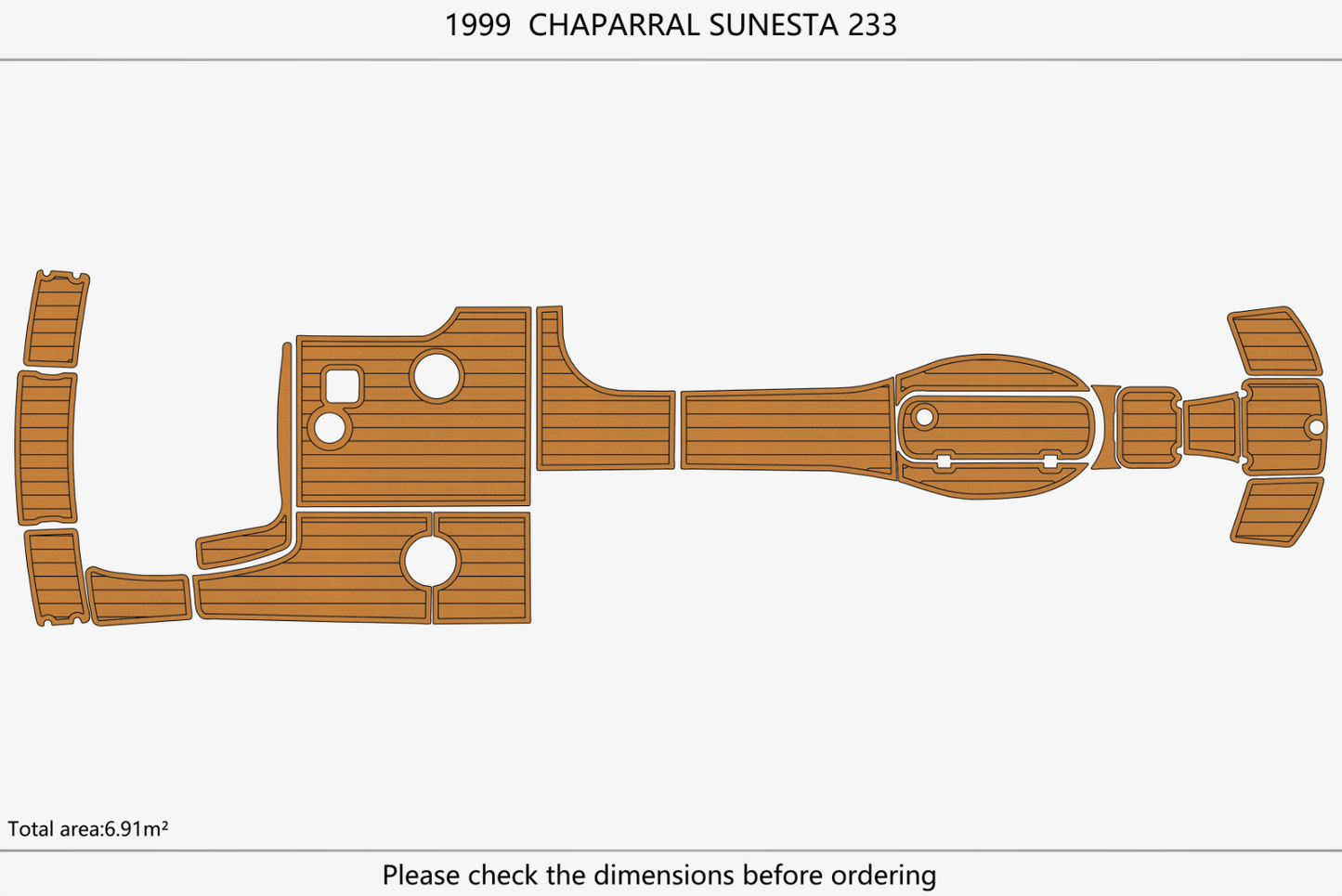 2000-2006 Chaparral 233 Sunesta Cockpit Swim platform bow 1/4"6mm EVA foam floor