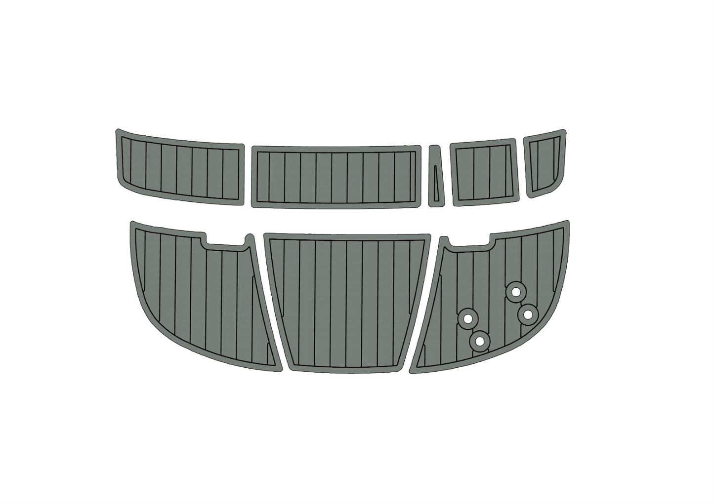 2009-2014 Bayliner 185 Flight Cockpit Swim platform 1/4" 6mm EVA faux teak Floor