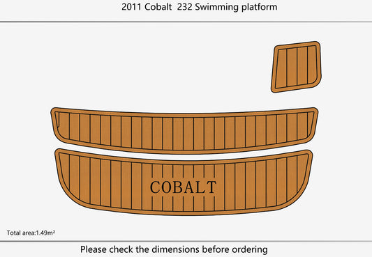 2011 Cobalt 232 Anti-slip mat Custom EVA faux teak marine flooring
