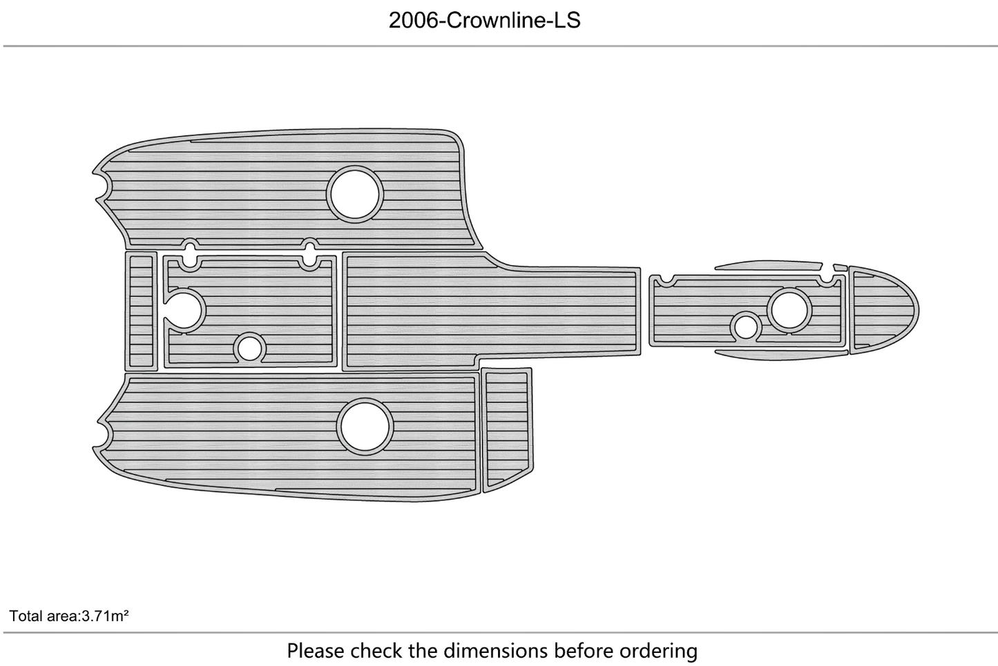 2006 CROWNLINE LS cockpit 1/4" 6mm EVA Foam Teak Marine carpet floor