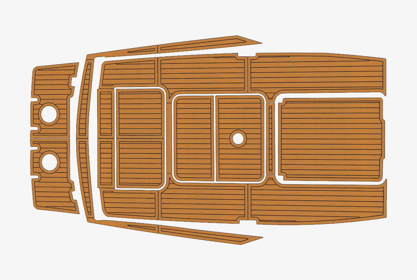 1969 Bertram 25 Cockpit Swim platform 1/4" 6mm EVA Teak deck floor