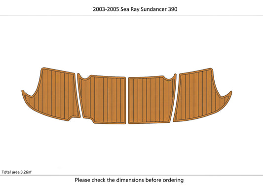 2003-2005 Sea Ray Sundancer 390 Swim Platform 1/4" 6mm EVA Teak deck floor
