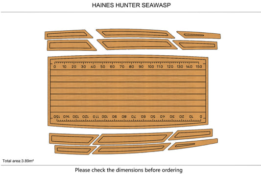 HAINES-HUNTER-SEAWASP cockpit Swim platform 1/4" 6mm EVA Foam Teak Deck floor