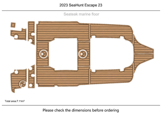 2023 SeaHunt Escape 23 cockpit Swim platform f1/4" 6mm EVA Teak floor