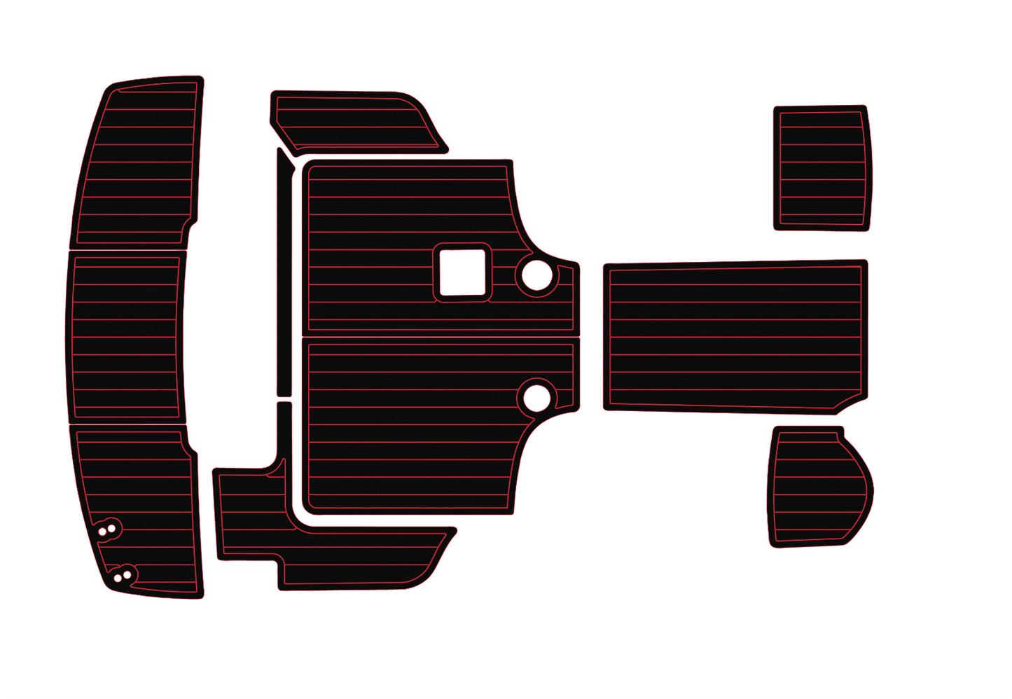 2008-2013 Bayliner 266 EC Cockpit Swim platform 1/4" 6mm EVA faux teak mat Floor