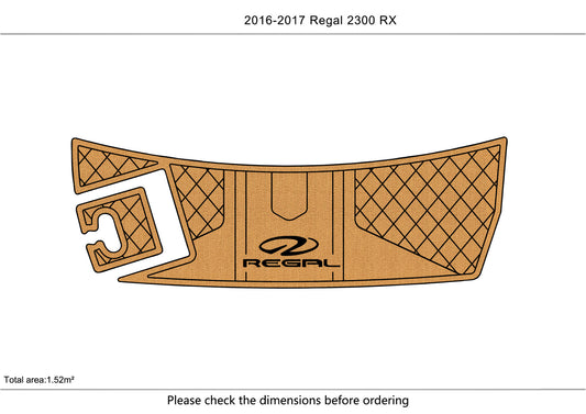 2016-2017 Regal 2300 Swimming platform Pads 1/4" 6mm EVA FaUX Teak floor