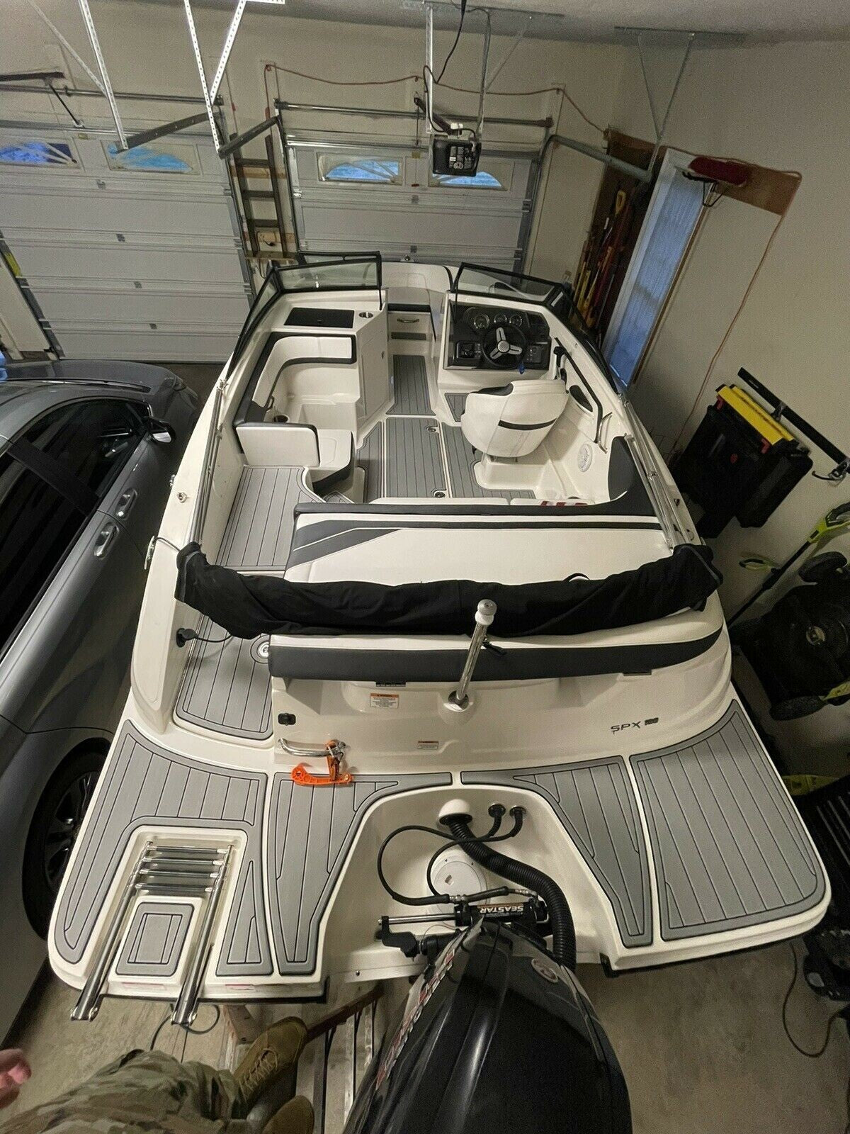 2015-2019 Sea Ray 190 SPX Outboard Anti-slip mat Custom EVA faux teak flooring