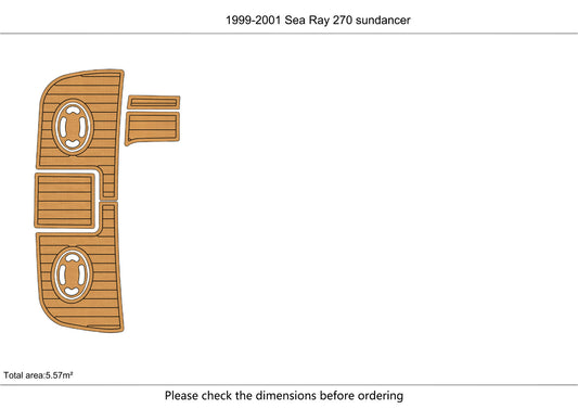 1999-2001 Sea Ray 270 sundancer swim platform 1/4" 6mm EVA Foam floor