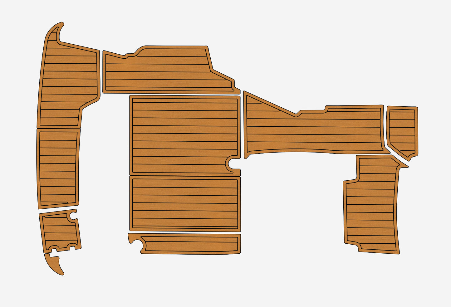 2011-2012 Larson 777 CABRIO Cockpit Swim platform Pads 1/4" 6mm EVA Faux Teak