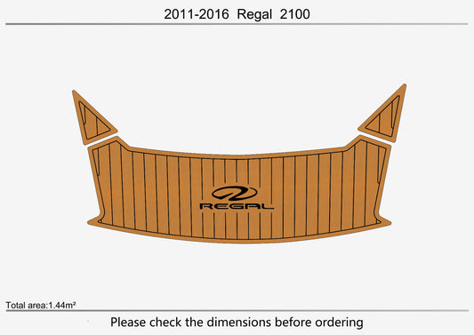 2011-2016 REGAL 2100 Swim platform bow 1/4"6mm EVA foam faux MAT floor