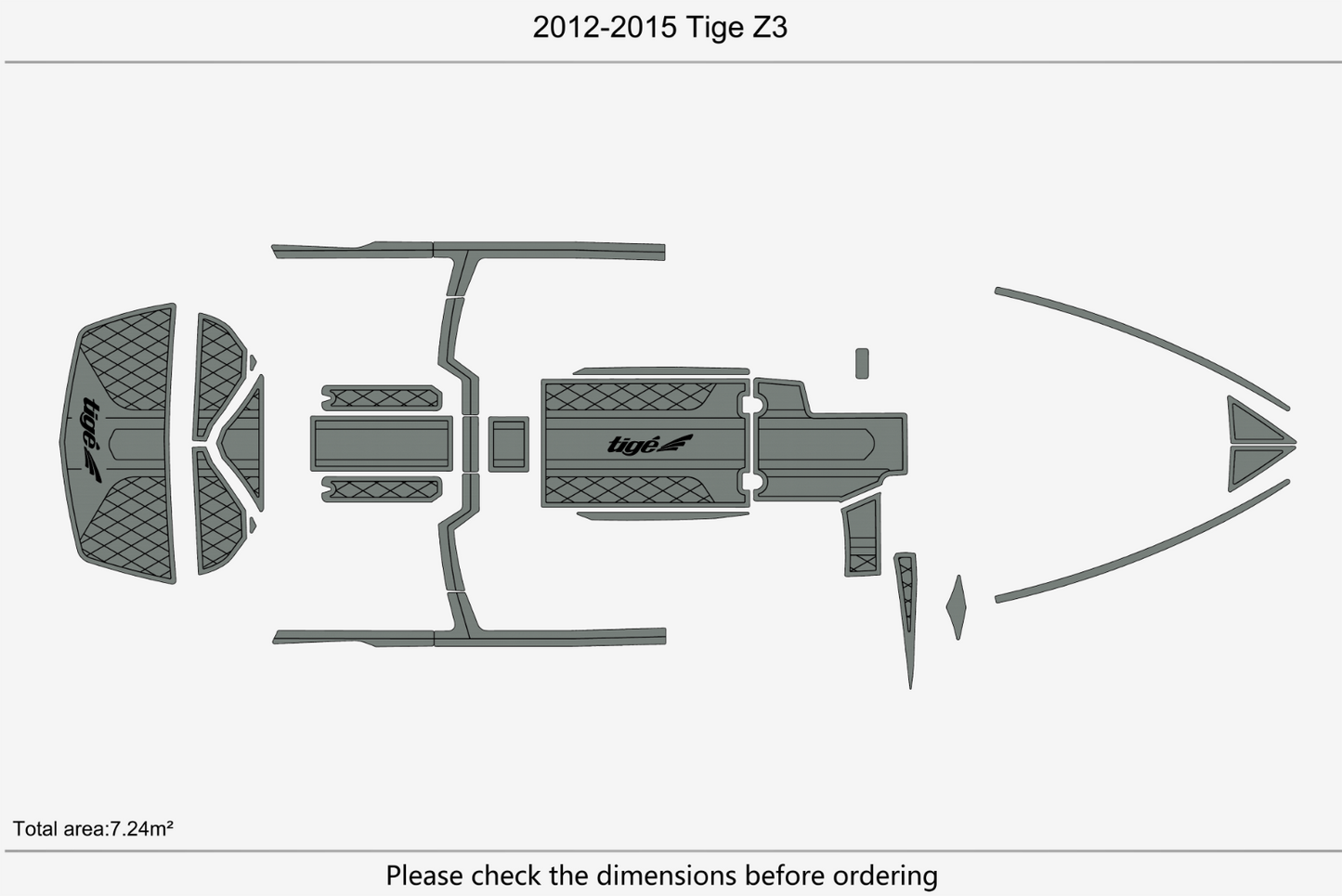 2012-2015 TIGE Z3 Cockpit Swim platform 1/4"6mm EVA foam faux MAT floor