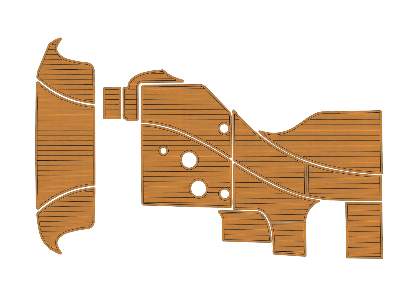 2008-2009 Bayliner 340 Cockpit Swim platform 1/4" 6mm EVA faux teak Floor