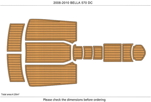 2008-2010 BELLA 570 DC Cockpit Swim platform 1/4" 6mm EVA foam marine floor