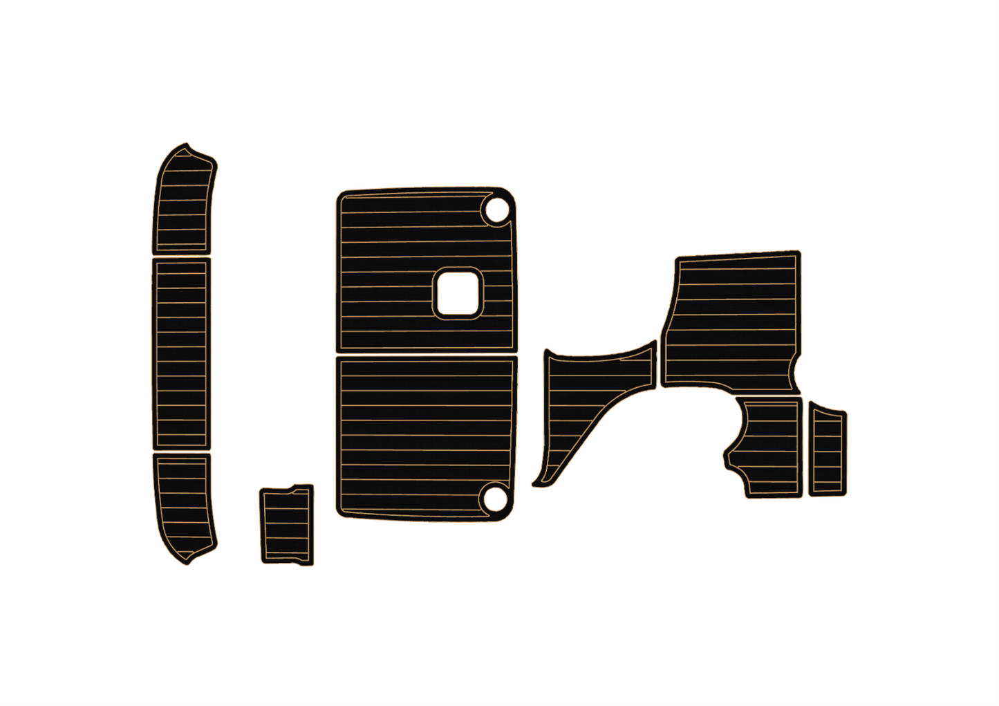 2000-2002 Bayliner 2455 Cockpit Swim platform 1/4" 6mm EVA faux teak mat Floor