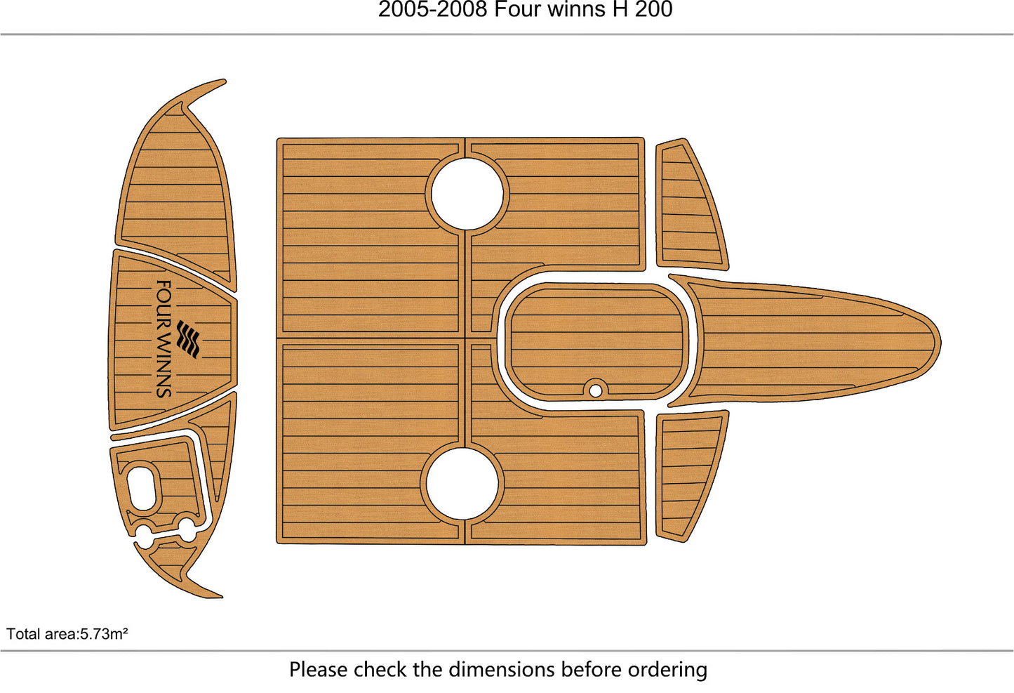 2005-2008 Four winns H 200 cockpit Swim platform 1/4" 6mm EVA Foam floor
