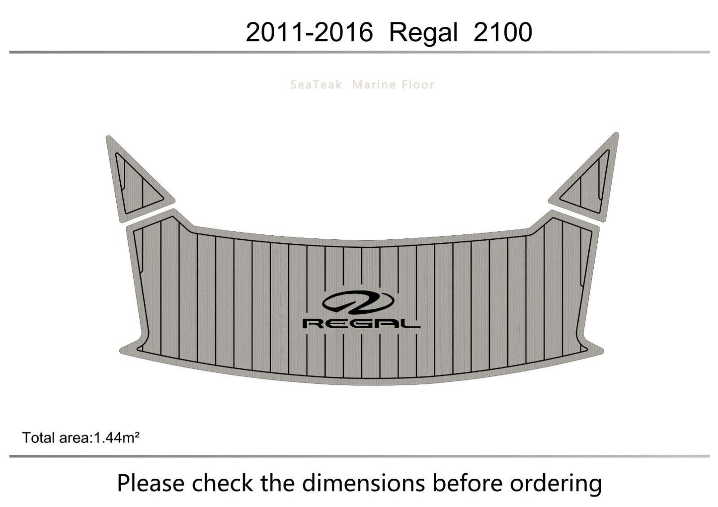 2011-2016 REGAL 2100 Swim platform Pads 1/4" 6mm EVA FaUX Teak floor
