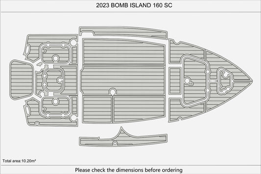 2023 Bomb Island 160 SC Cockpit Pads 1/4" 6mm EVA Teak deck floor