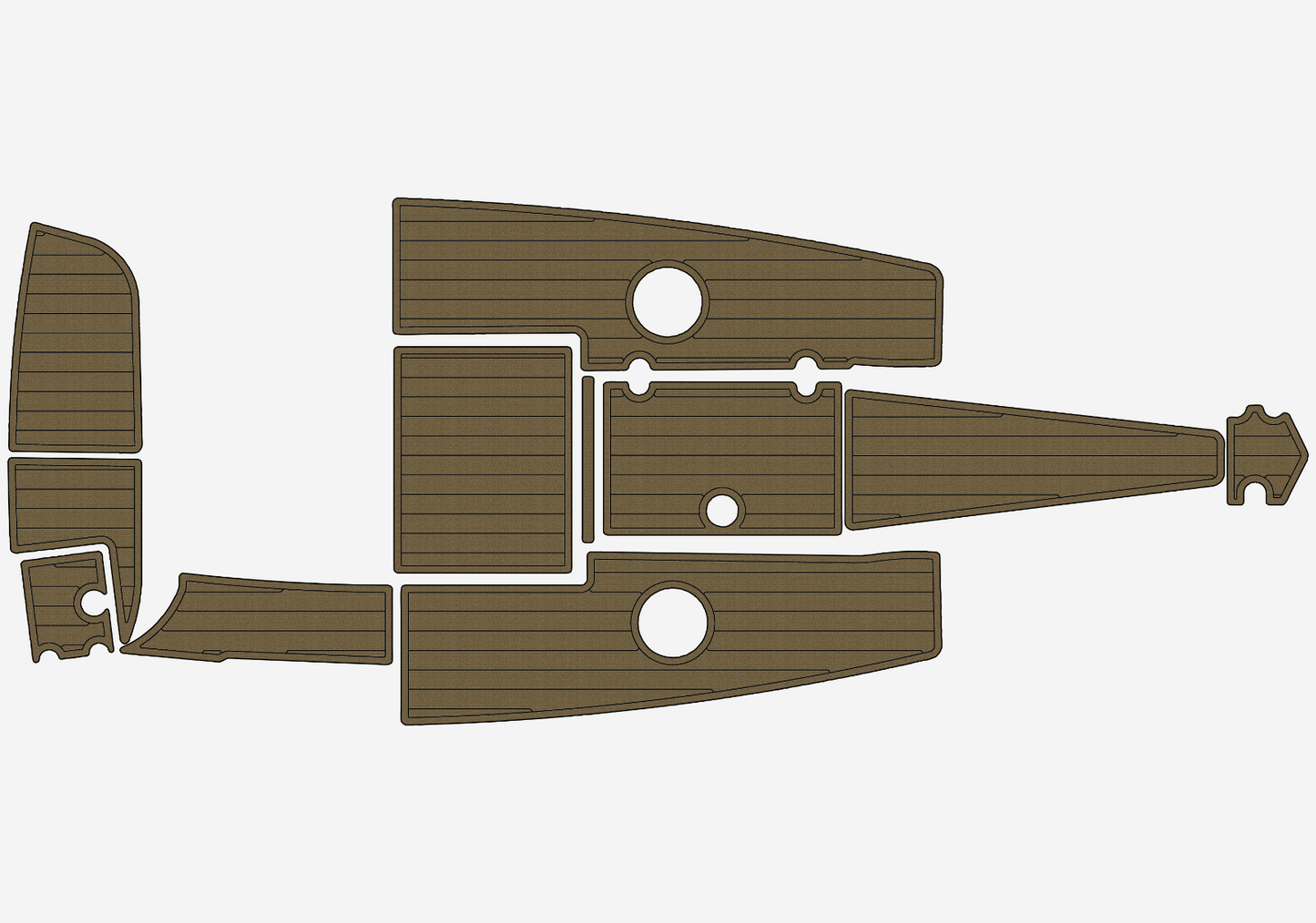 2007-2013 CROWNLINE 21 SS LPX Cockpit Swim platform Bow 1/4"6mm EVA foam floor