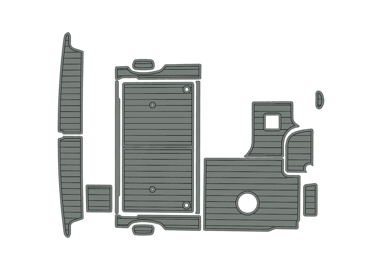 1997-2002 Bayline 2855 Cockpit Swim platform 1/4"6mm EVA foam faux mat floor