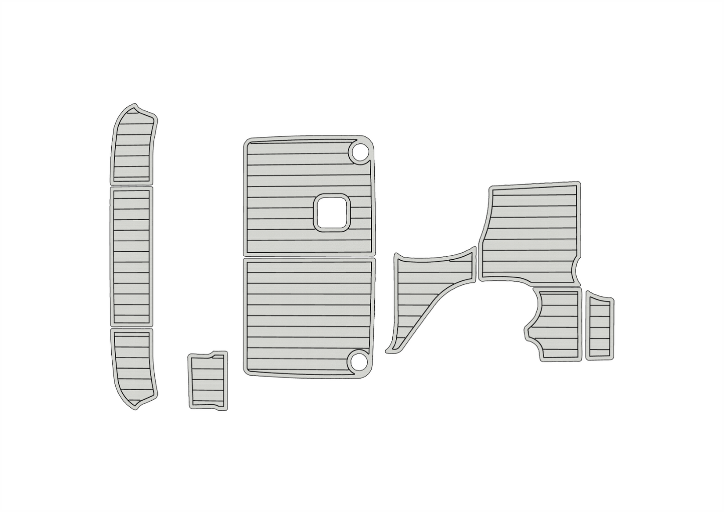 2000-2002 Bayliner 2455 Cockpit Swim platform 1/4" 6mm EVA faux teak mat Floor