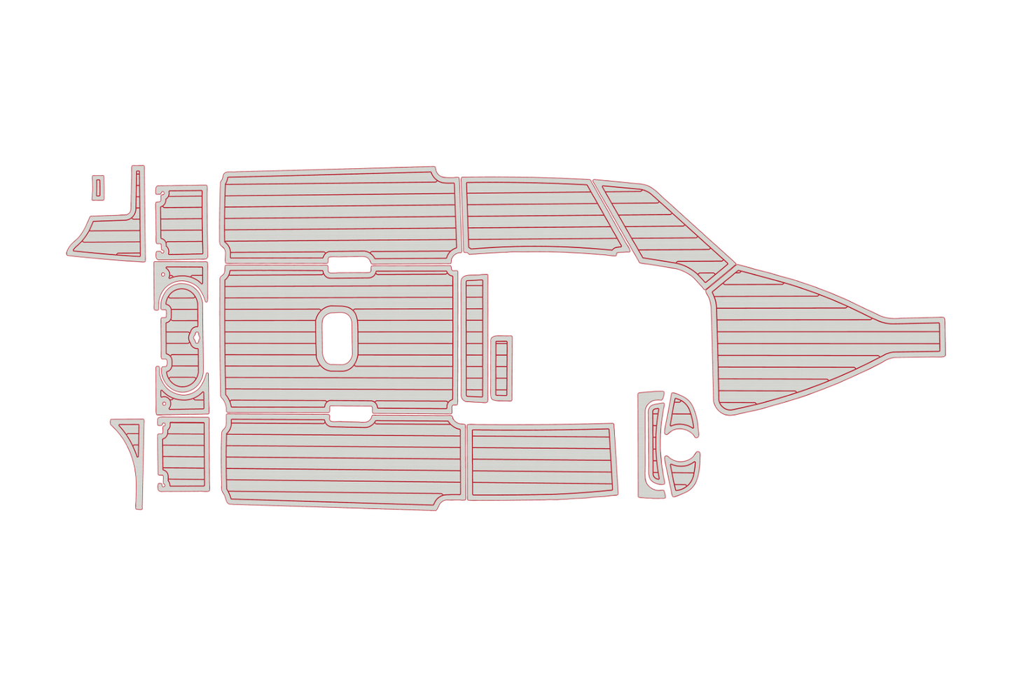 2021-2023 Tidewater 232 LXF Cockpit 1/4"6mm EVA foam Faux teak marine mat floor