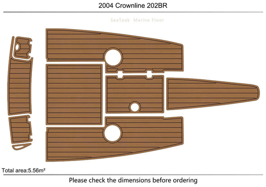 2004 Crownline 202 BR Cockpit swim platform Pads 1/4" 6mm EVA Foam Faux Teak
