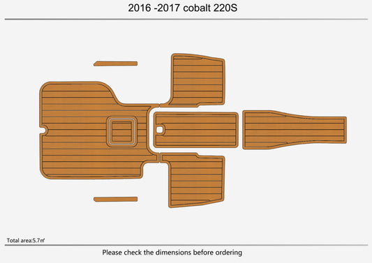 2016-2017 Cobalt 220S Cockpit Swim platform 1/4"6mm EVA foam faux mat floor