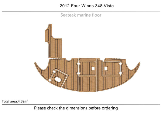 2012 Four Winns 348 Vista Cockpit swimming platform Faux teak 6mm Non-slip mat