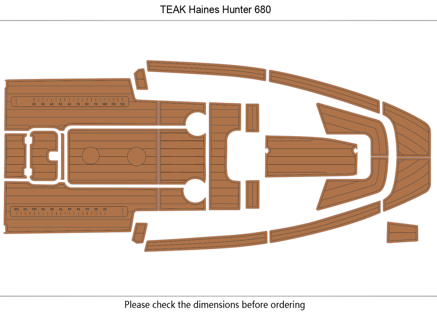 Haines Hunter 680 cockpit Swim platform 1/4" 6mm EVA Foam Teak Deck floor
