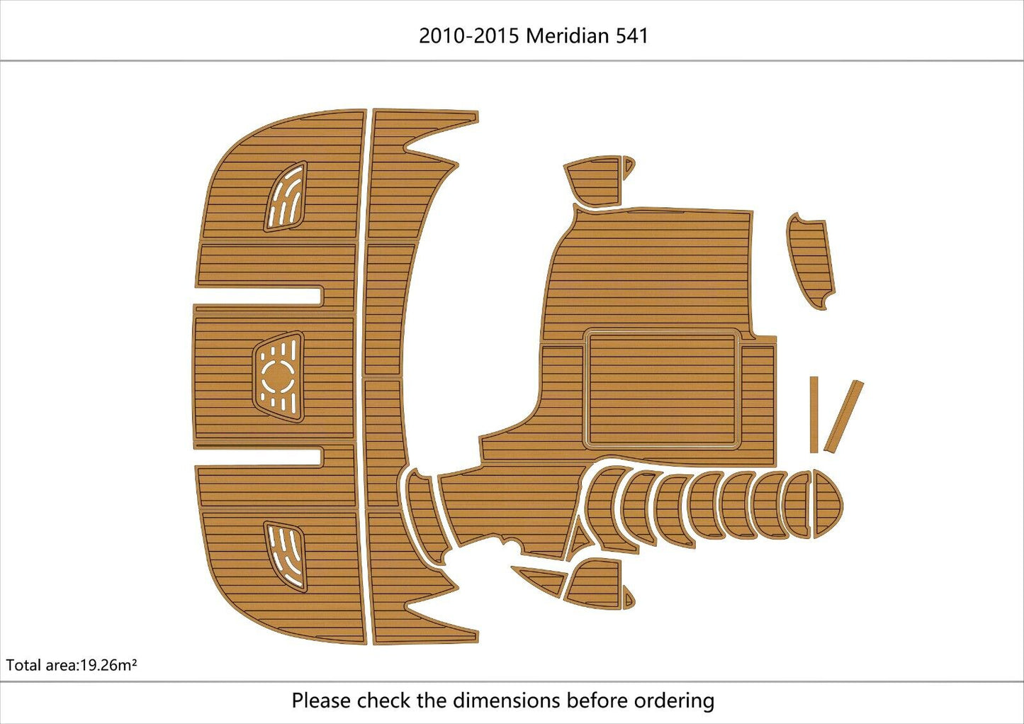 2010-2015 Meridian 541 Cockpit Swim platform 1/4" 6mm EVA Foam teak floor