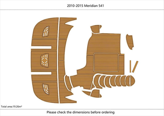 2010-2015 Meridian 541 Cockpit Swim platform 1/4" 6mm EVA Foam teak floor
