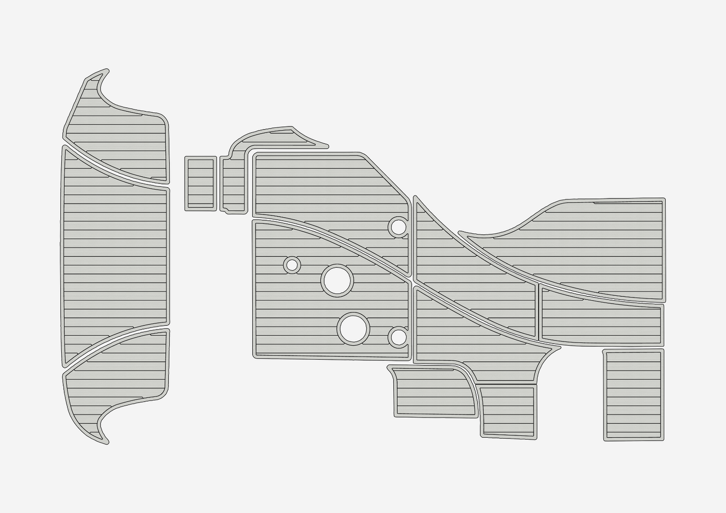 2008-2009 Bayliner 325 Cruiser Cockpit Swim platform 1/4" 6mm EVA faux mat Floor