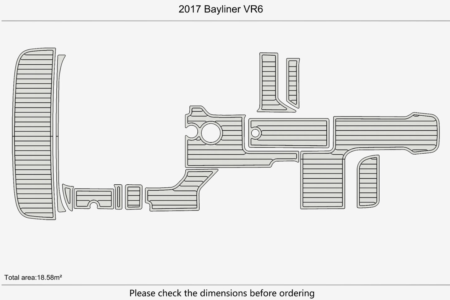 2017 Bayliner VR6 Anti-slip mat Custom EVA marine deck flooring