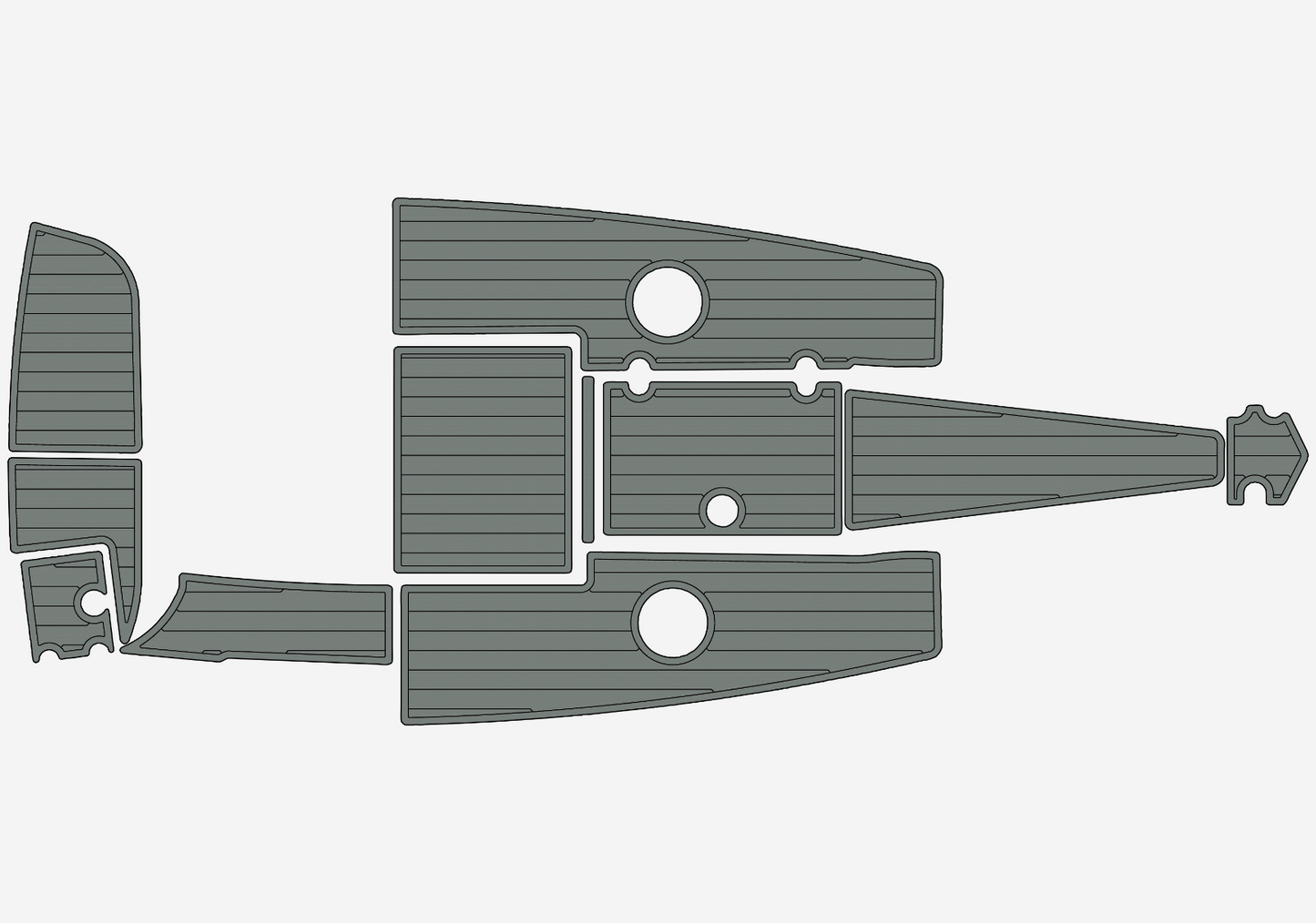 2007-2013 CROWNLINE 21 SS LPX Cockpit Swim platform Bow 1/4"6mm EVA foam floor